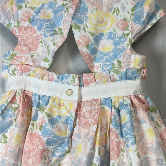 Tahari Pastel floral cap sleeve scallop hem formal dress size 2T - Picture 10 of 15